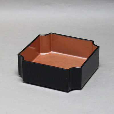 ファンシー33深鉢　黒内オレンジ雲