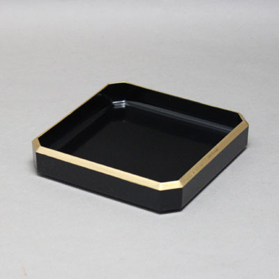 宴角皿　黒天金
